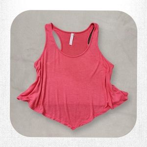 Pink Flowy Crop Top Tank, Women's Small